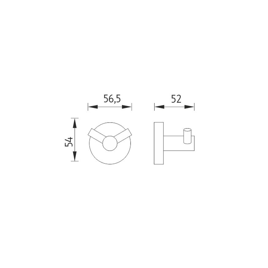 NIMCO UN 13053-26 - Percha de pared UNIX cromo brillante