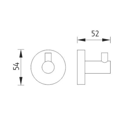 NIMCO UN 13054-26 - Percha de pared UNIX cromo brillante