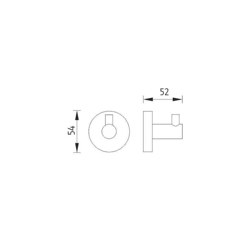 NIMCO UN 13054-26 - Percha de pared UNIX cromo brillante