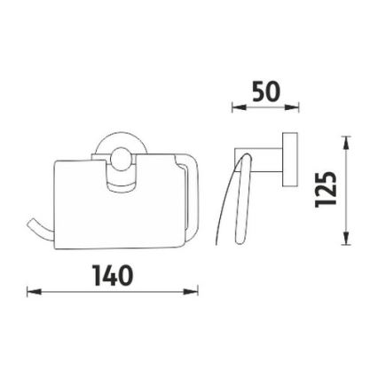 NIMCO UN 13055B-26 - Portarrollos de papel higiénico UNIX cromo brillante