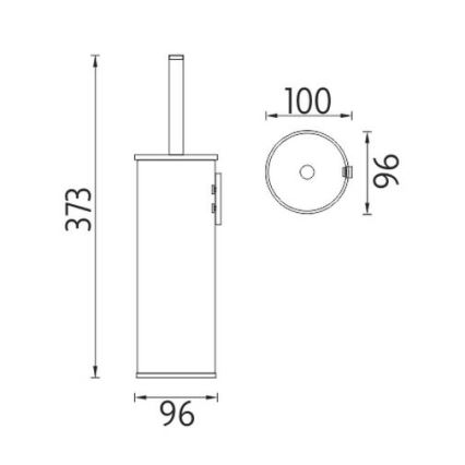 NIMCO UN 13094E-26 - Cepillo para inodoro UNIX cromo brillante