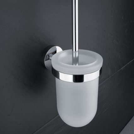 NIMCO UN set-94WN-26 - Cepillo de inodoro montado en la pared y portarrollos de papel higiénico UNIX cromo brillante
