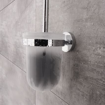 NIMCO UN set-94WN-26 - Cepillo de inodoro montado en la pared y portarrollos de papel higiénico UNIX cromo brillante