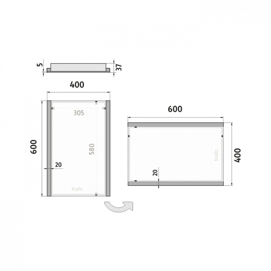 NIMCO ZP 11000 - Espejo de baño con retroiluminación LED LED/18W/230V 6500K 60x40 cm IP44