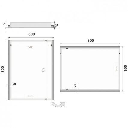 NIMCO ZP 11002 - Espejo de baño con retroiluminación LED LED/24W/230V 6500K 80x60 cm IP44