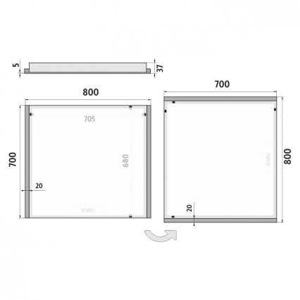 NIMCO ZP 11003 - Espejo de baño con retroiluminación LED LED/21W/230V 6500K 70x80 cm IP44