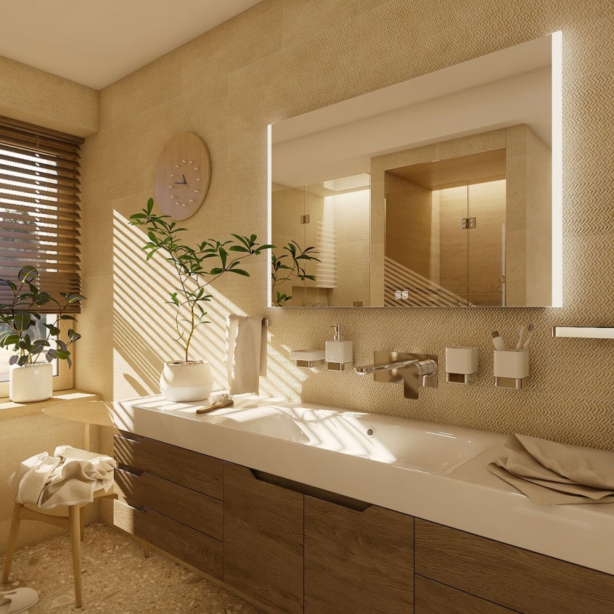 NIMCO ZP 11003VX - Espejo de baño LED regulable con retroiluminación LED/21W/230V 3000-6500K 70x80 cm IP44