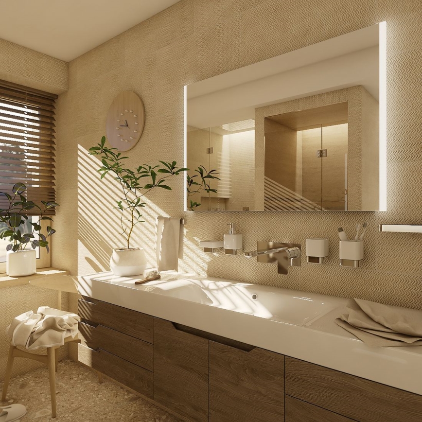 NIMCO ZP 11019 - Espejo de baño con retroiluminación LED LED/21W/230V 6500K 70x90 cm IP44
