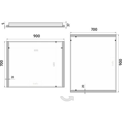 NIMCO ZP 11019 - Espejo de baño con retroiluminación LED LED/21W/230V 6500K 70x90 cm IP44