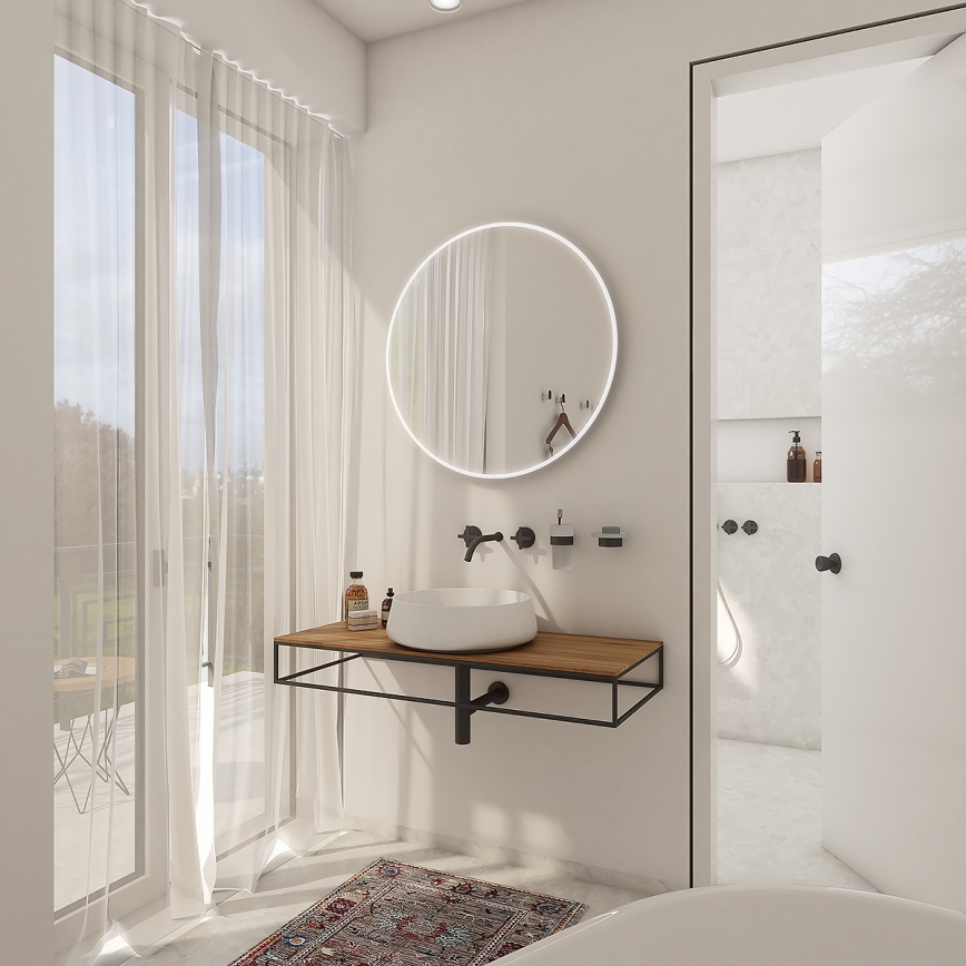 NIMCO ZP 26000R - Espejo de baño con retroiluminación LED LED/26W/230V 6500K diá. 60 cm IP44