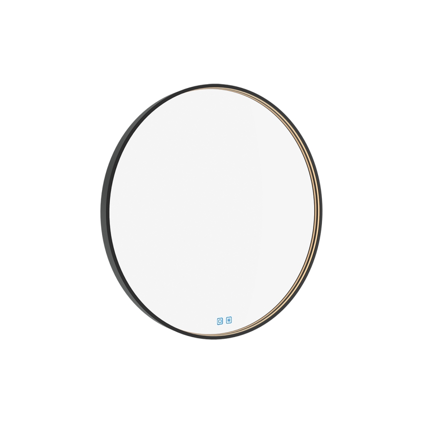 NIMCO ZPC 31001RVX-90 - Espejo de baño LED regulable con retroiluminación LED/22W/230V 3000-6500K diá. 70 cm negro mate IP44