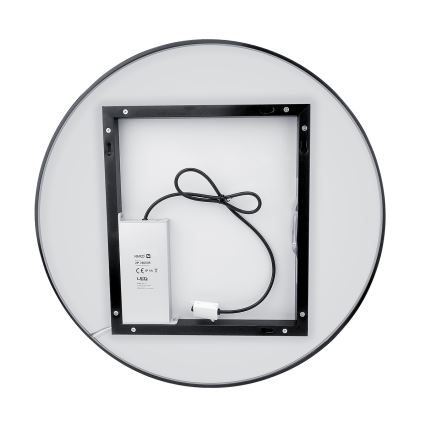 NIMCO ZPC 31001RVX-90 - Espejo de baño LED regulable con retroiluminación LED/22W/230V 3000-6500K diá. 70 cm negro mate IP44
