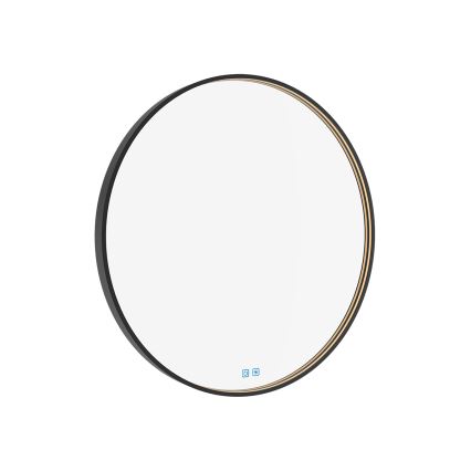 NIMCO ZPC 31002RVX-90 - Espejo de baño LED regulable con retroiluminación LED/26W/230V 3000-6500K diá. 80 cm negro mate IP44