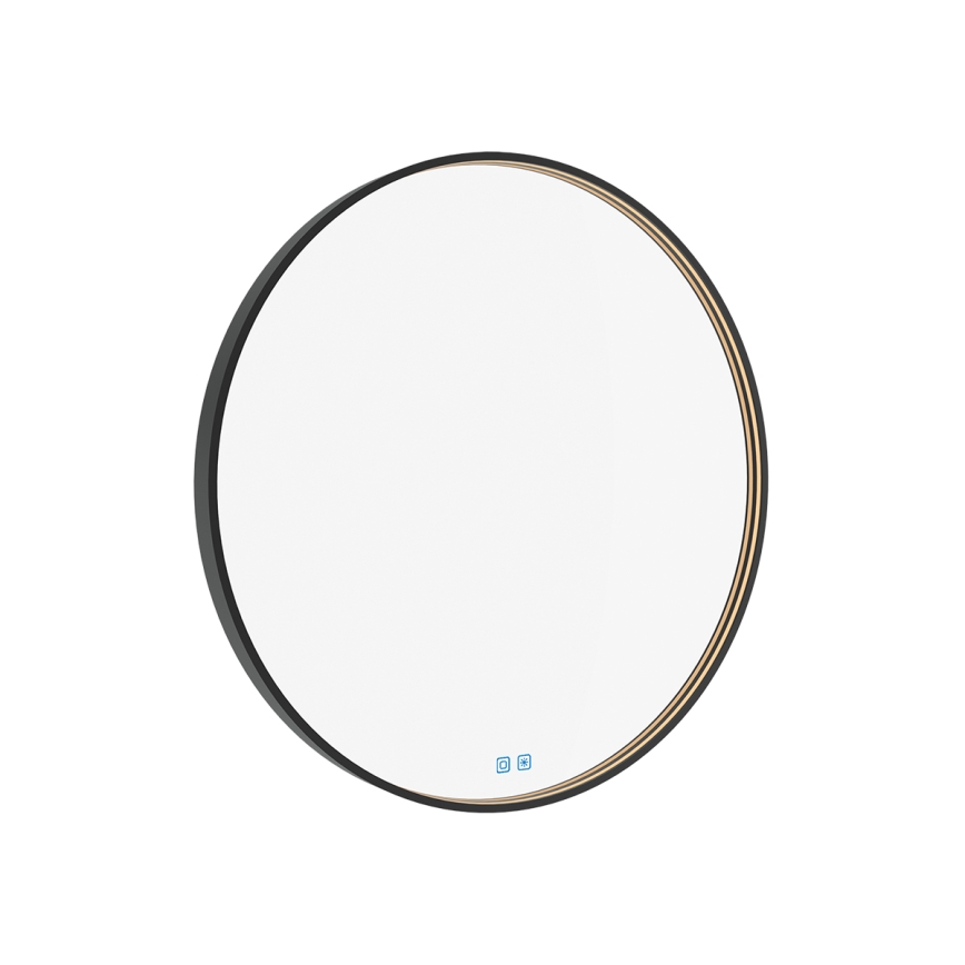NIMCO ZPC 31002RVX-90 - Espejo de baño LED regulable con retroiluminación LED/26W/230V 3000-6500K diá. 80 cm negro mate IP44