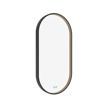 NIMCO ZPC 32002LVX-90 - Espejo retroiluminado de baño regulable LED/25W/230V 3000-6500K 80x40 cm negro mate IP44