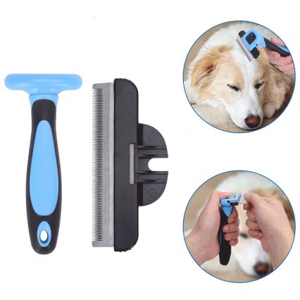 Nobleza - Cepillo para perros y gatos azul 10,5 cm