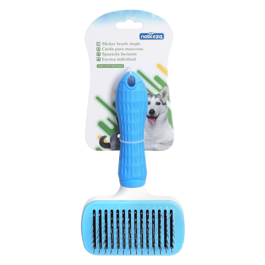 Nobleza - Cepillo para perros y gatos azul 10,5 cm