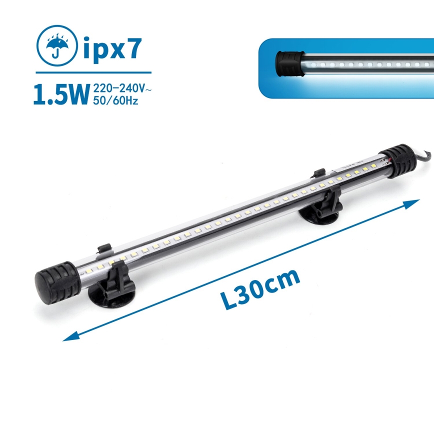 Nobleza - LED Iluminación para acuarios LED/1,5W/230V IPX7 30 cm