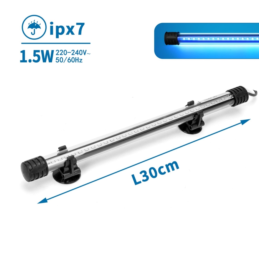 Nobleza - LED Iluminación para acuarios LED/1,5W/230V IPX7 30 cm
