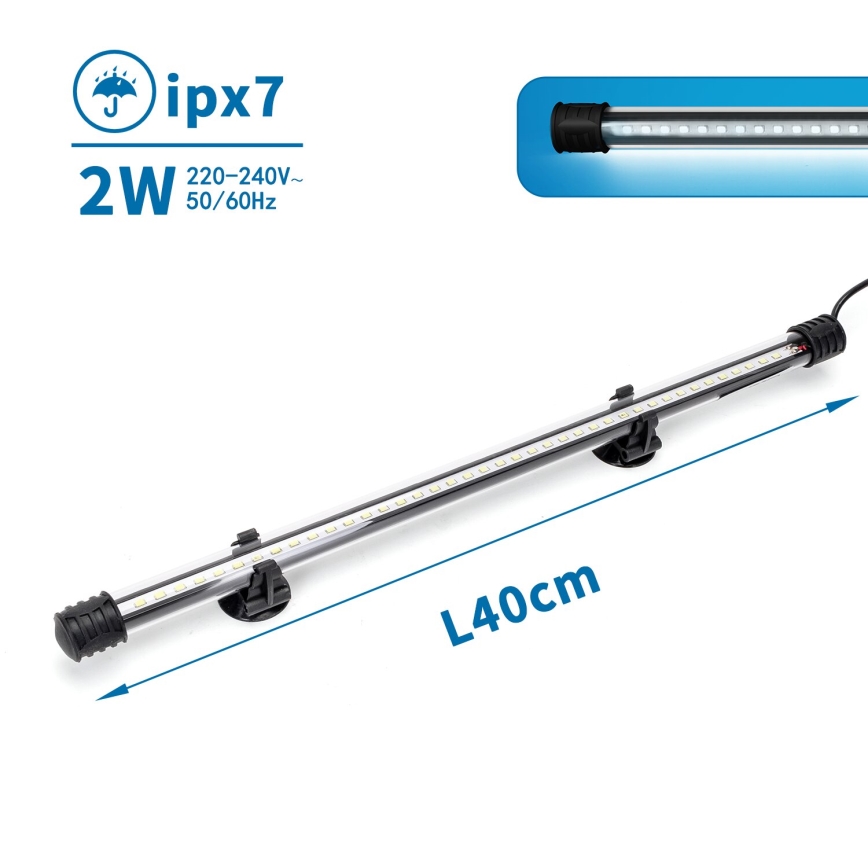Nobleza - LED Iluminación para acuarios LED/2W/230V IPX7 40 cm
