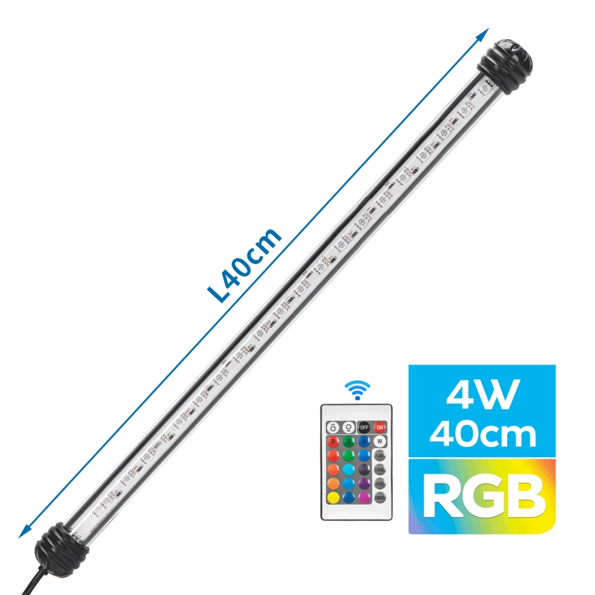 Nobleza - LED RGB Iluminación para acuarios LED/4W/230V IPX7 + control remoto