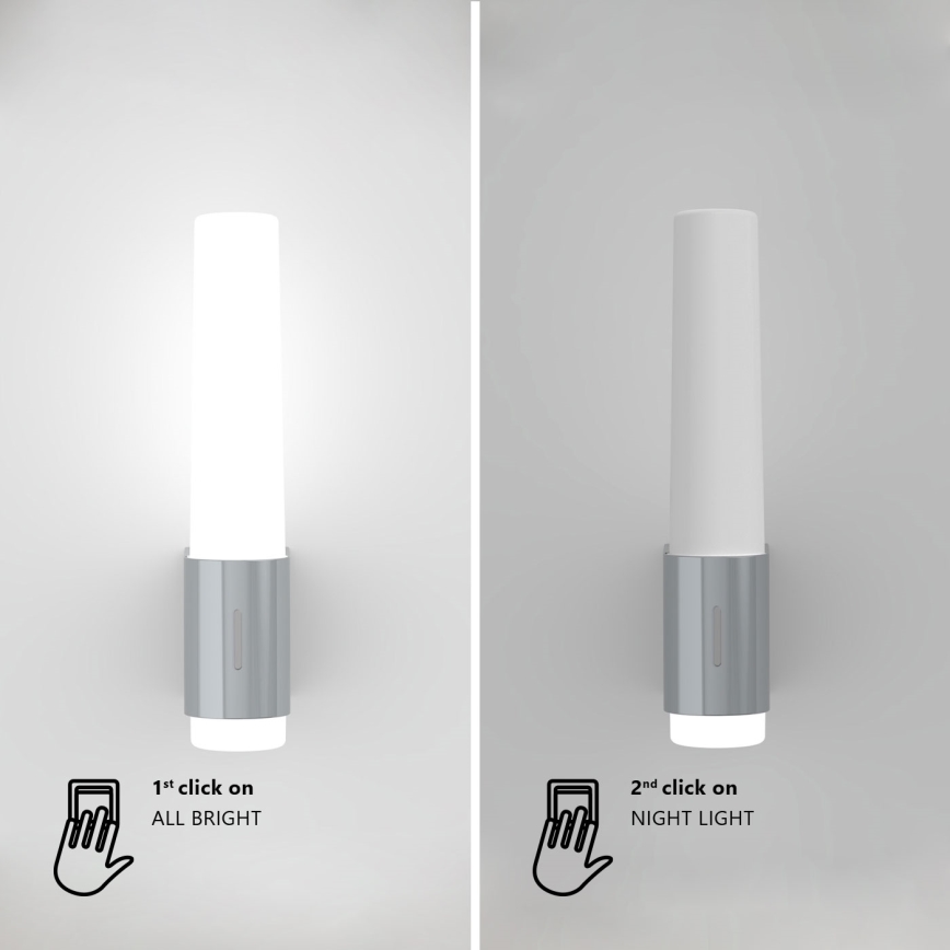 Nordlux - Aplique de baño LED regulable HELVA LED/6,8W/230V IP44 CRI 90 cromo brillante