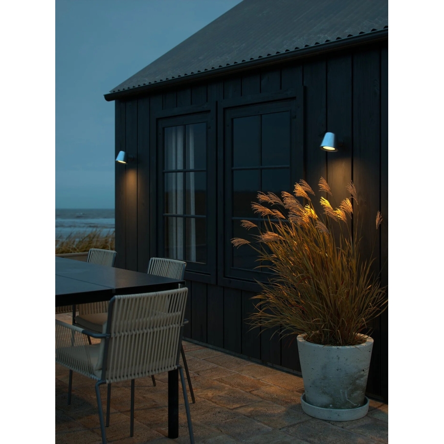 Nordlux - Aplique de exterior ALERIA 1xGU10/35W/230V IP44 plata