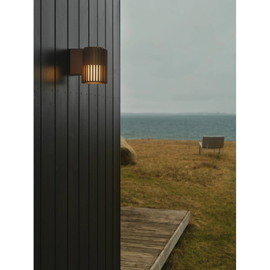 Nordlux - Aplique de exterior ALUDRA 1xE27/15W/230V marrón