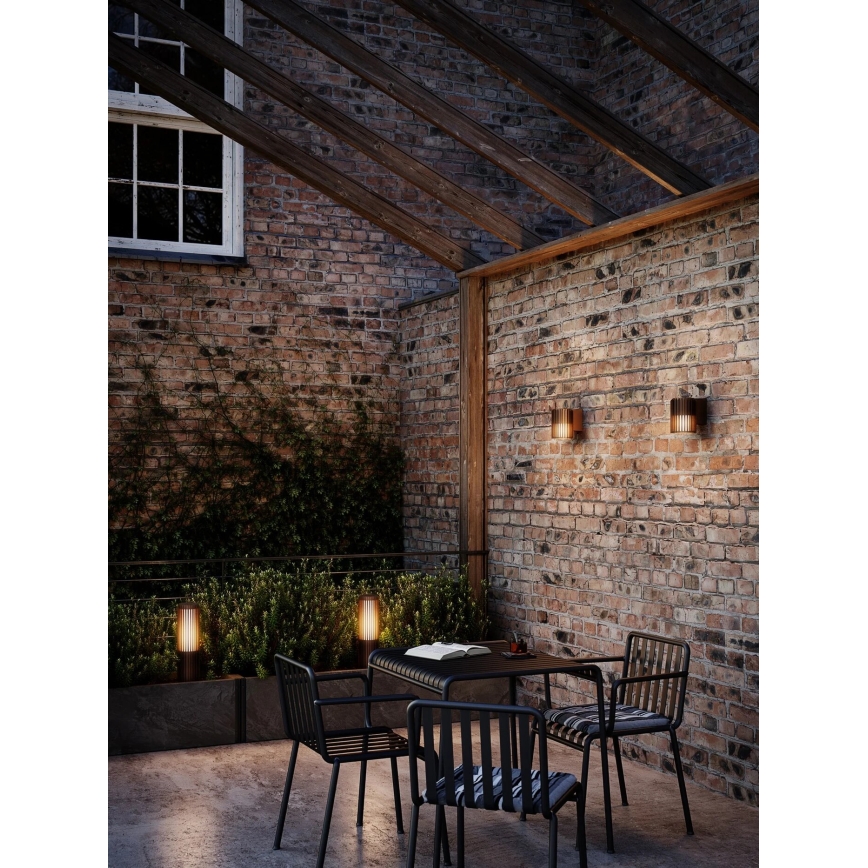 Nordlux - Aplique de exterior ALUDRA 1xE27/15W/230V marrón