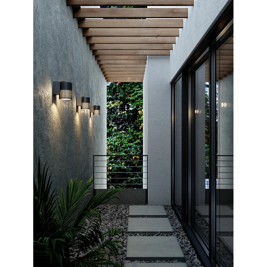 Nordlux - Aplique de exterior ALUDRA 1xE27/15W/230V negro