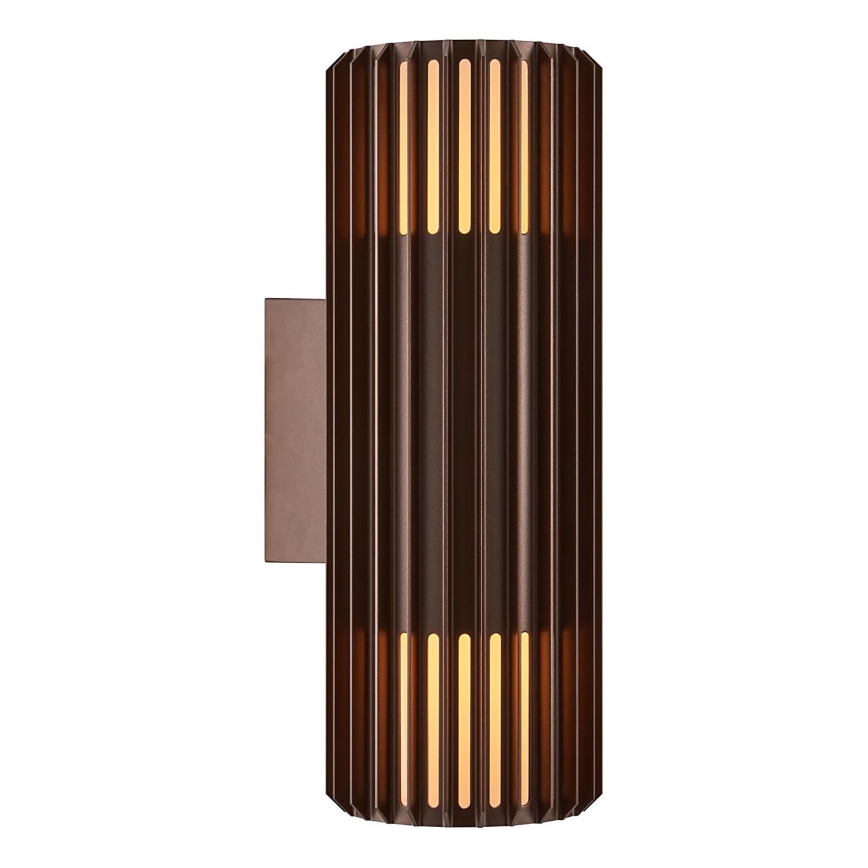 Nordlux - Aplique de exterior ALUDRA 2xE27/15W/230V IP54 marrón