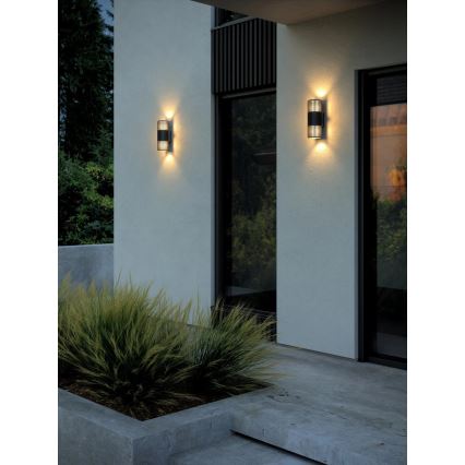 Nordlux - Aplique de exterior ALUDRA 2xE27/15W/230V IP54 negro