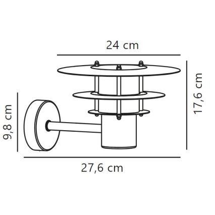 Nordlux - Aplique de exterior BASTIA 1xE14/12W/230V IP54 cromo mate