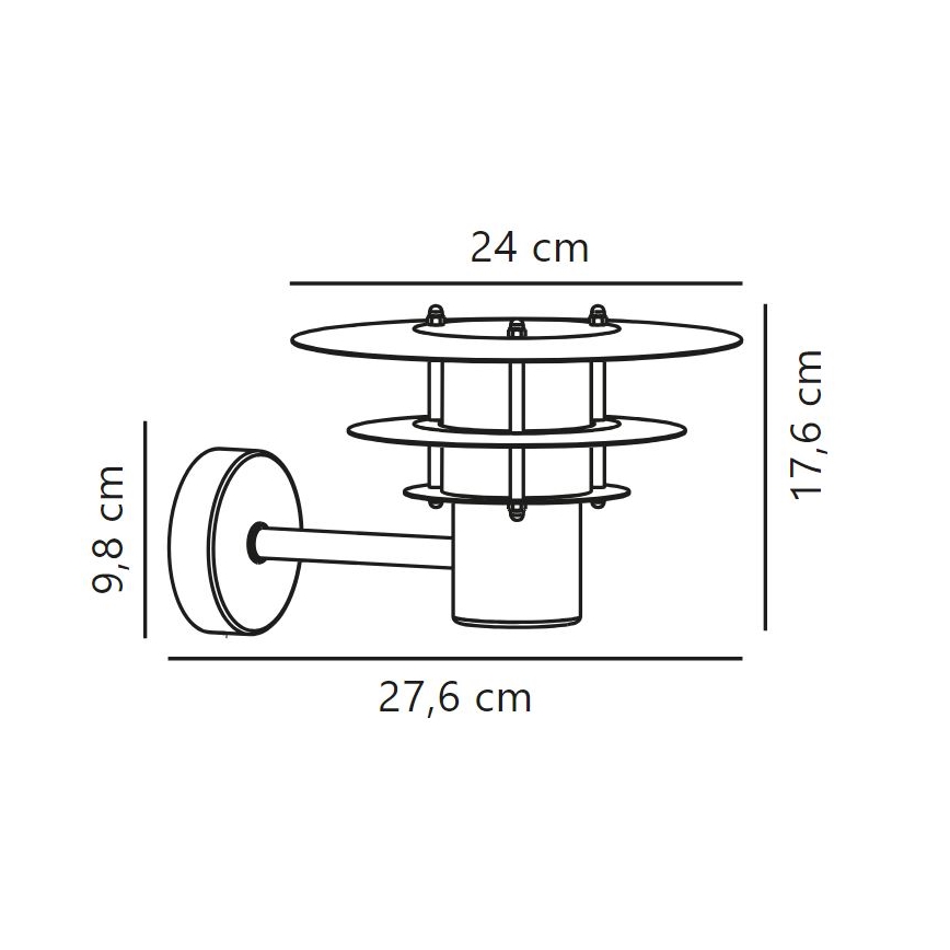 Nordlux - Aplique de exterior BASTIA 1xE14/12W/230V IP54 cromo mate