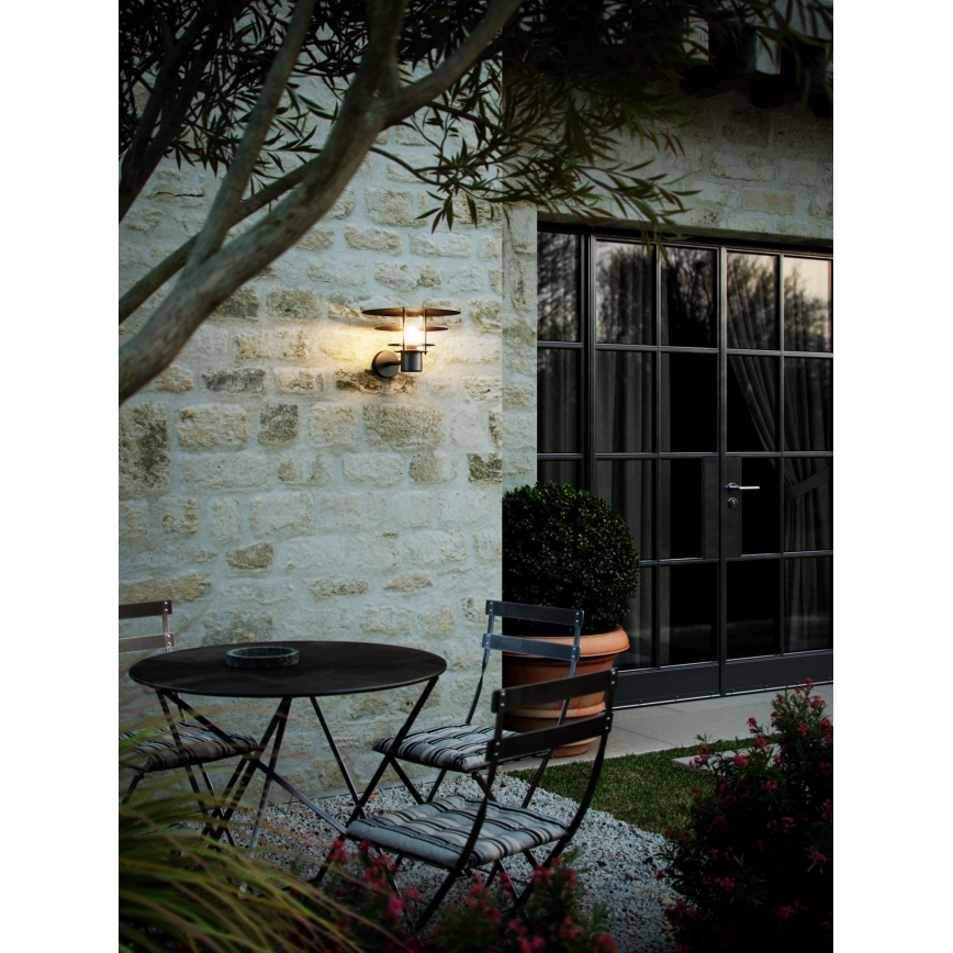 Nordlux - Aplique de exterior BASTIA 1xE27/20W/230V IP54 negro