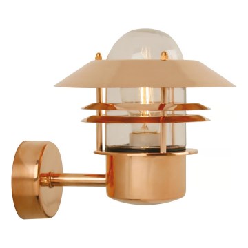 Nordlux - Aplique de exterior BLOKHUS 1xE27/60W/230V IP54 cobre