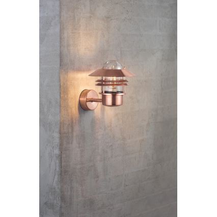 Nordlux - Aplique de exterior BLOKHUS 1xE27/60W/230V IP54 cobre