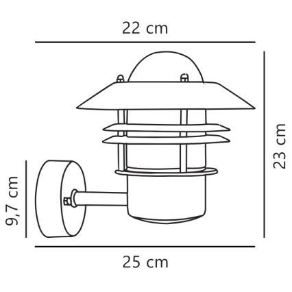 Nordlux - Aplique de exterior BLOKHUS 1xE27/60W/230V IP54 cobre