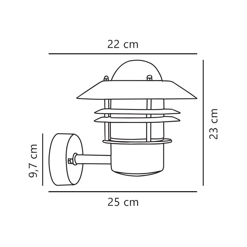 Nordlux - Aplique de exterior BLOKHUS 1xE27/60W/230V IP54 cobre