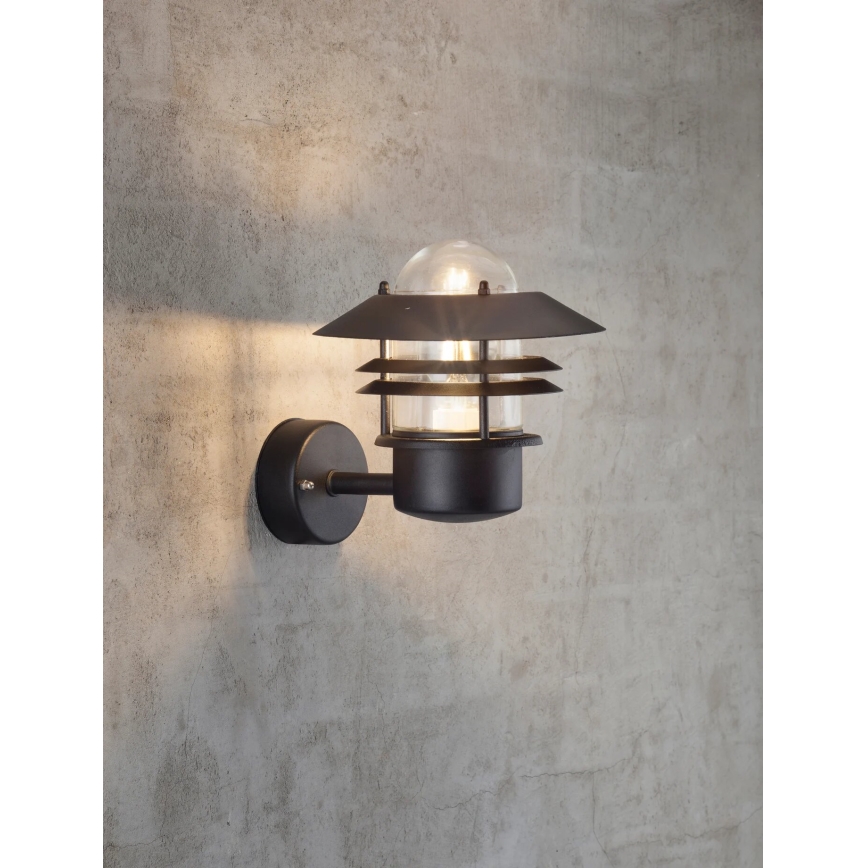 Nordlux - Aplique de exterior BLOKHUS 1xE27/60W/230V IP54 negro