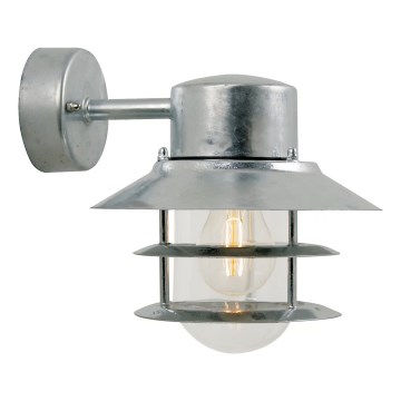 Nordlux - Aplique de exterior BLOKHUS 1xE27/60W/230V IP54 plata