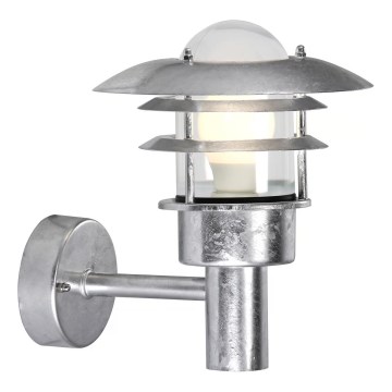 Nordlux - Aplique de exterior LONSTRUP 1xE27/60W/230V IP44 plata