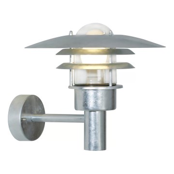 Nordlux - Aplique de exterior LONSTRUP 1xE27/60W/230V IP44 plata