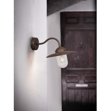 Nordlux - Aplique de exterior LUXEMBOURG 1xE27/60W/230V IP54 marrón/pátina