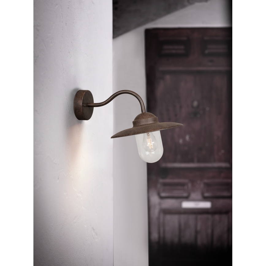 Nordlux - Aplique de exterior LUXEMBOURG 1xE27/60W/230V IP54 marrón/pátina