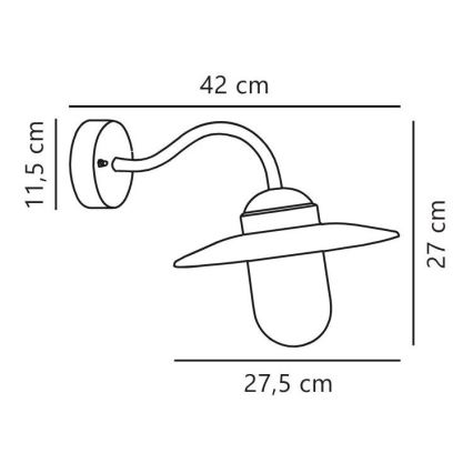 Nordlux - Aplique de exterior LUXEMBOURG 1xE27/60W/230V IP54 marrón/pátina