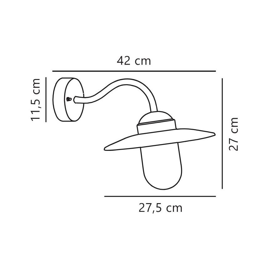 Nordlux - Aplique de exterior LUXEMBOURG 1xE27/60W/230V IP54 marrón/pátina
