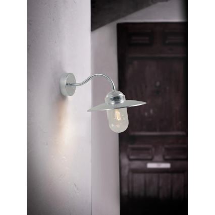 Nordlux - Aplique de exterior LUXEMBOURG 1xE27/60W/230V IP54 plata