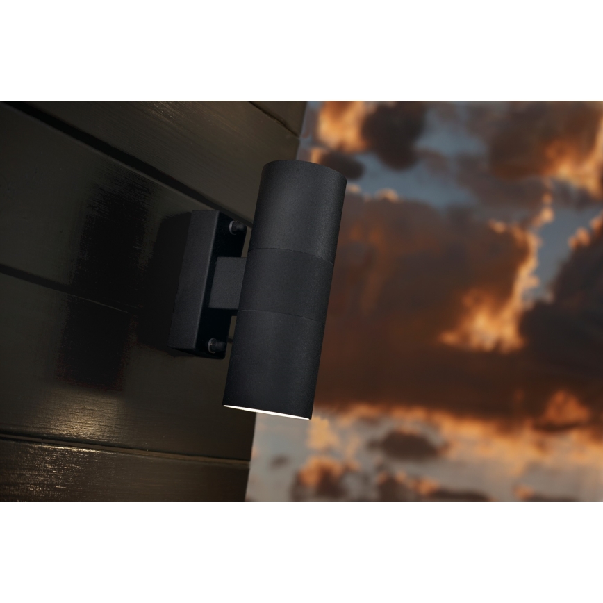 Nordlux - Aplique de exterior TIN 2xGU10/35W/230V IP54 negro