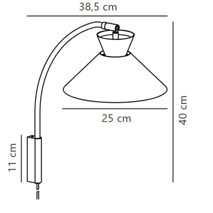Nordlux - Aplique DIAL 1xE27/40W/230V gris